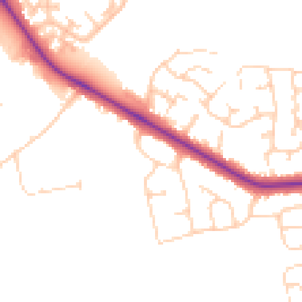 Daytime road noise heatmap for DN36 4AX