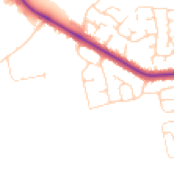 Daytime road noise heatmap for DN36 4AY