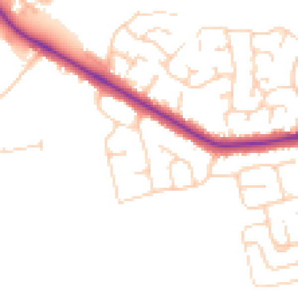 Daytime road noise heatmap for DN36 4BB