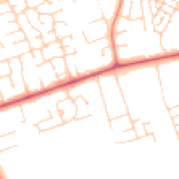 Daytime road noise heatmap for DN36 4BE