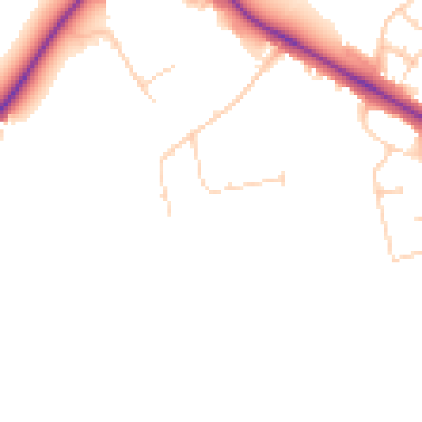 Daytime road noise heatmap for DN36 4BG