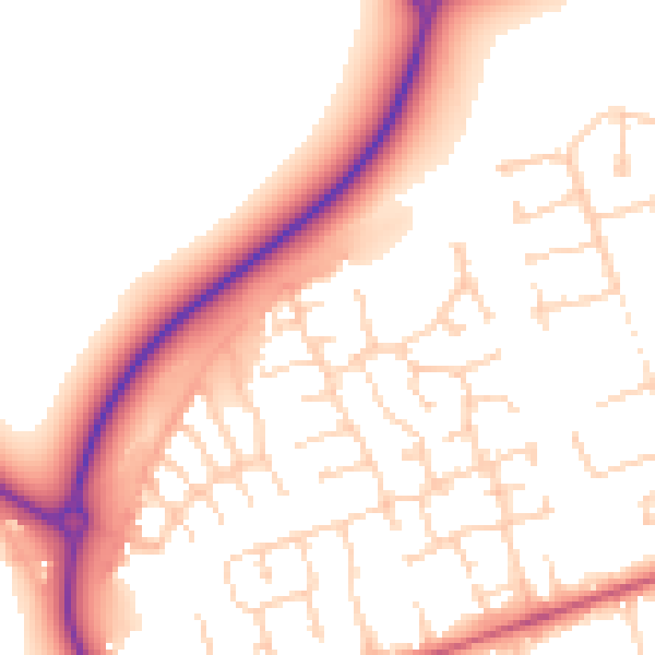 Daytime road noise heatmap for DN36 4BL