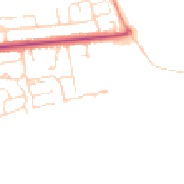 Daytime road noise heatmap for DN36 4BX