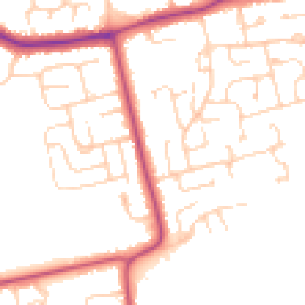 Daytime road noise heatmap for DN36 4DP
