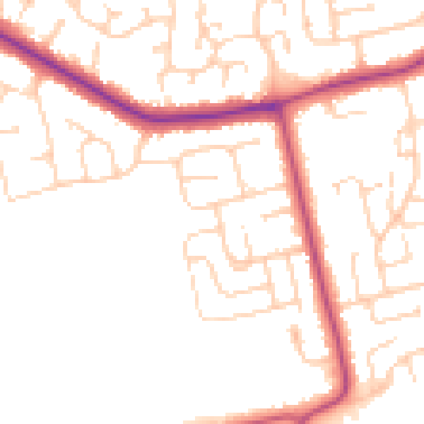 Daytime road noise heatmap for DN36 4DQ