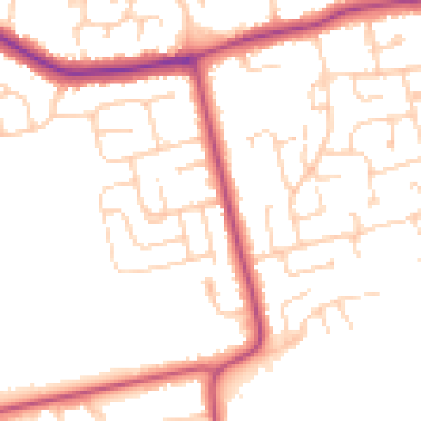Daytime road noise heatmap for DN36 4DS