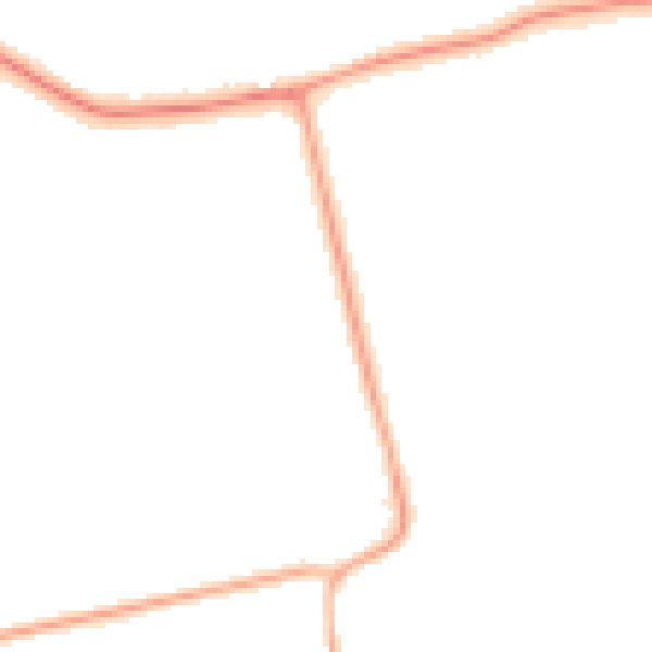 Night-time road noise heatmap for DN36 4DS