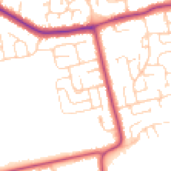 Daytime road noise heatmap for DN36 4DT
