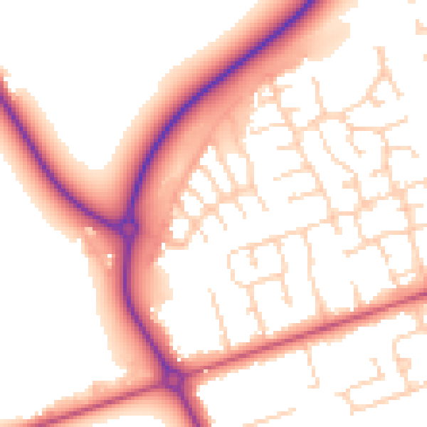 Daytime road noise heatmap for DN36 4FA