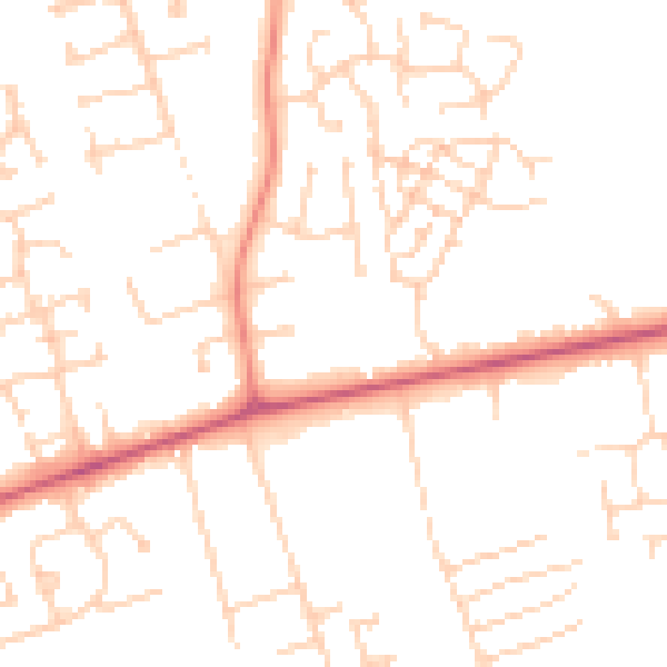 Daytime road noise heatmap for DN36 4FW