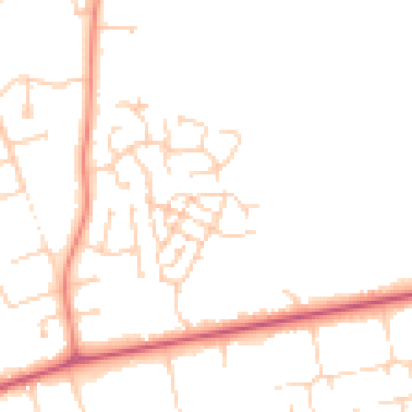Daytime road noise heatmap for DN36 4HL