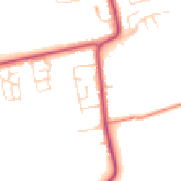 Daytime road noise heatmap for DN36 4JZ