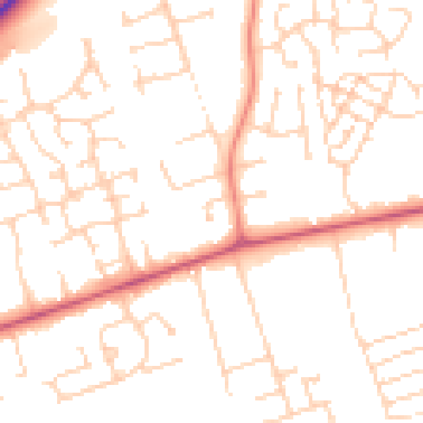 Daytime road noise heatmap for DN36 4LE