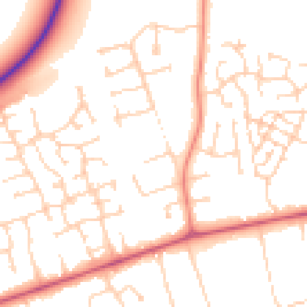 Daytime road noise heatmap for DN36 4LH