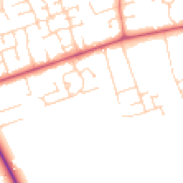 Daytime road noise heatmap for DN36 4NT