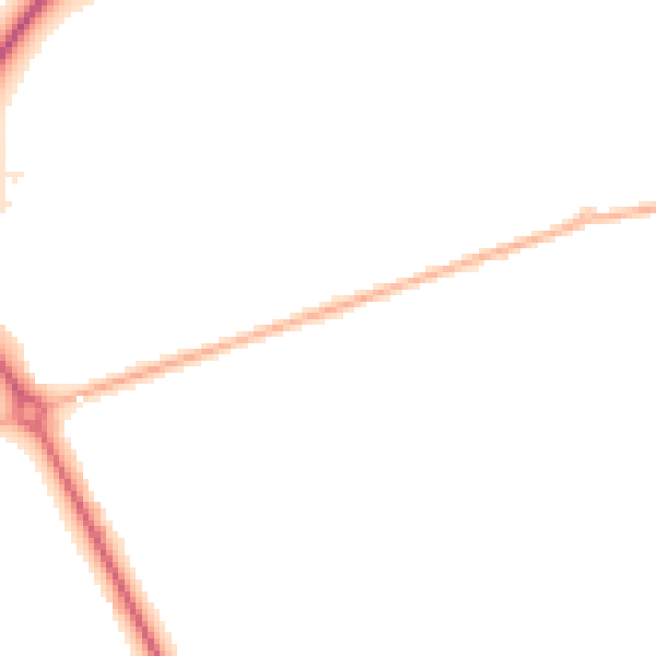 Night-time road noise heatmap for DN36 4PE