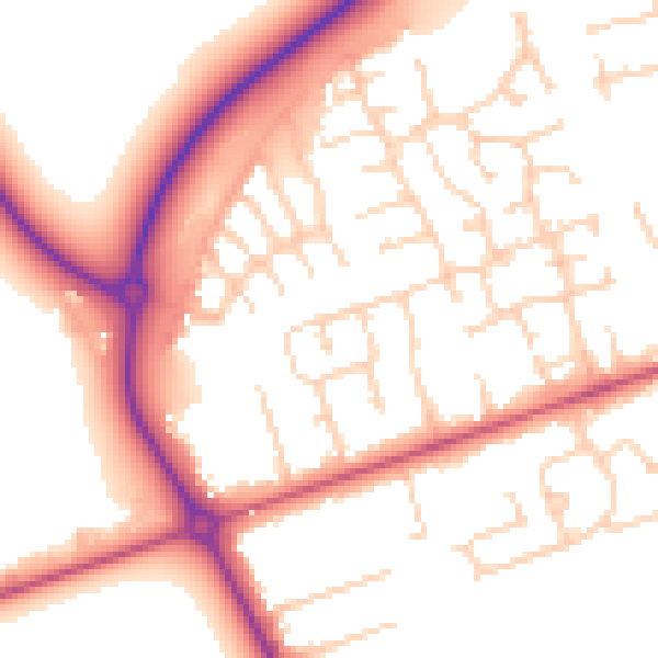 Daytime road noise heatmap for DN36 4PY