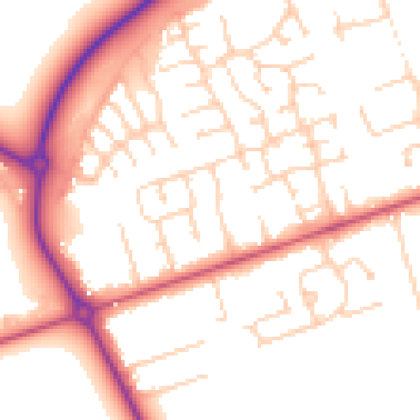 Daytime road noise heatmap for DN36 4QD