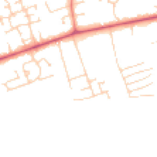 Daytime road noise heatmap for DN36 4QU