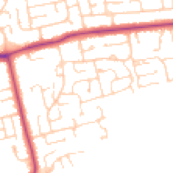 Daytime road noise heatmap for DN36 4TU