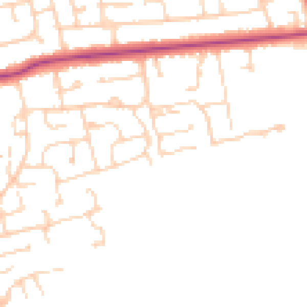 Daytime road noise heatmap for DN36 4UA