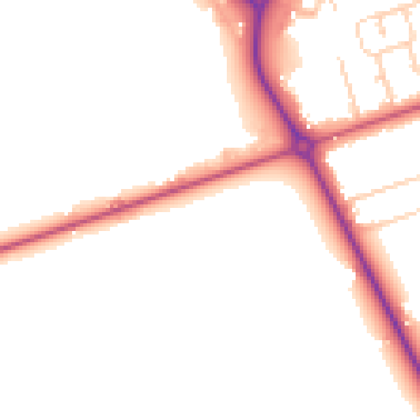 Daytime road noise heatmap for DN36 4UU