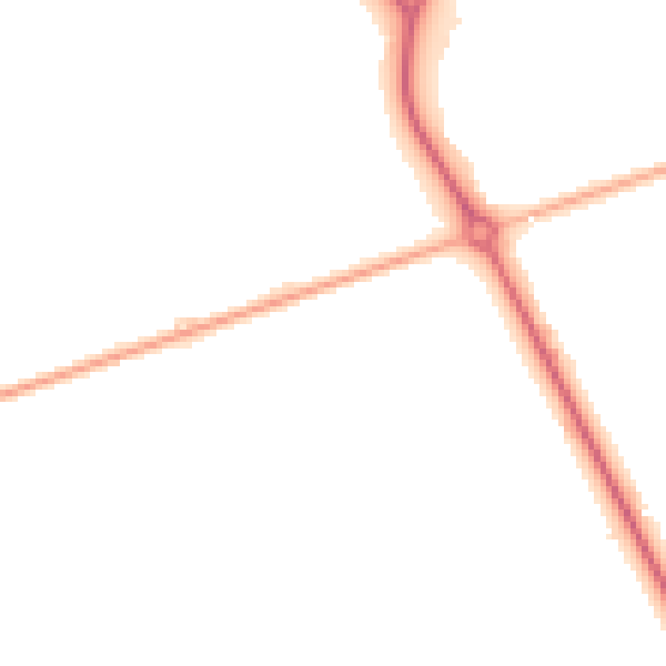 Night-time road noise heatmap for DN36 4UU