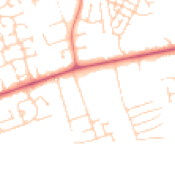 Daytime road noise heatmap for DN36 4WJ