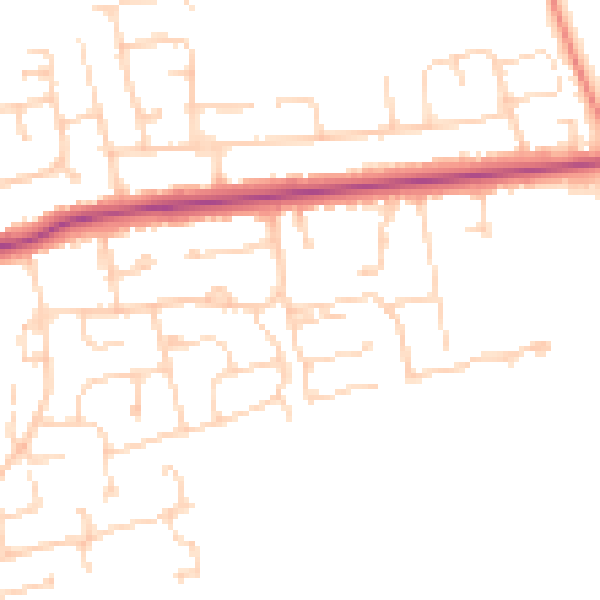 Daytime road noise heatmap for DN36 4XQ