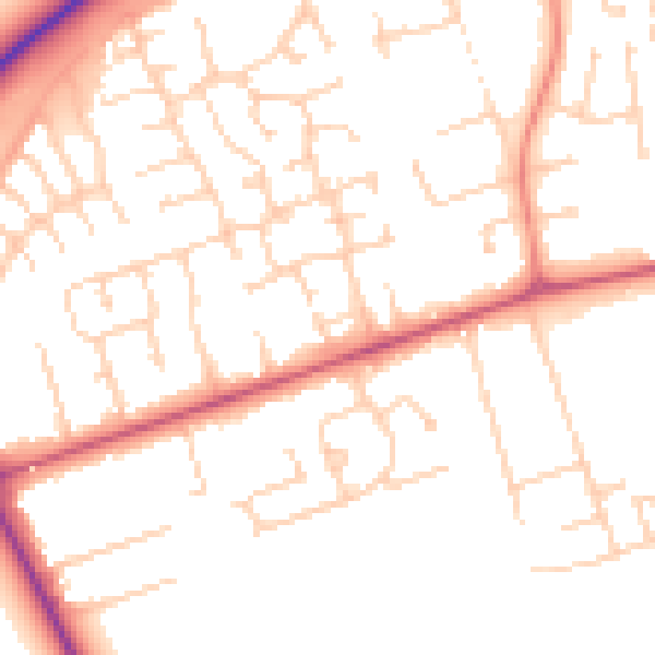 Daytime road noise heatmap for DN36 4YA