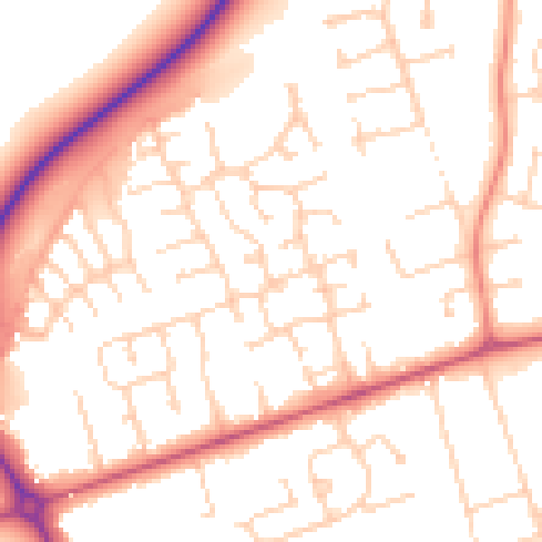 Daytime road noise heatmap for DN36 4YL