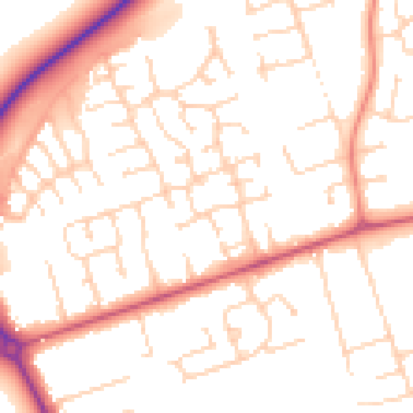 Daytime road noise heatmap for DN36 4YN