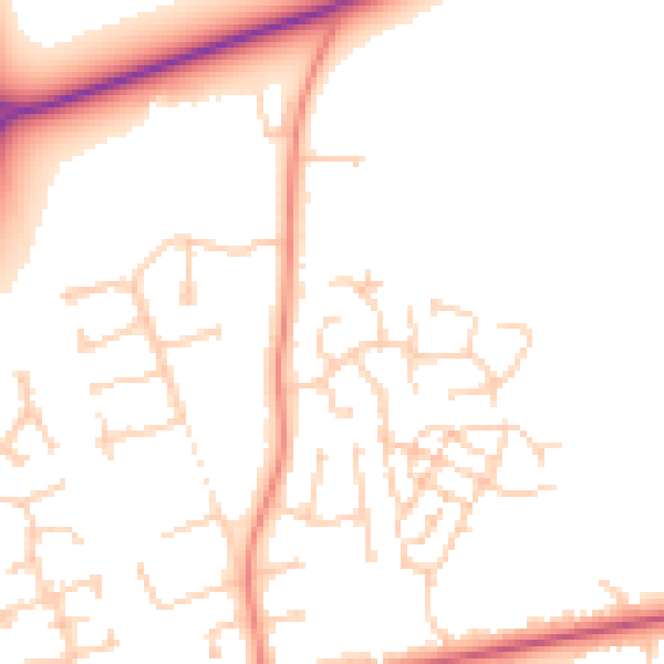 Daytime road noise heatmap for DN36 4YR