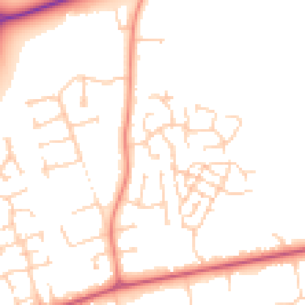 Daytime road noise heatmap for DN36 4YY