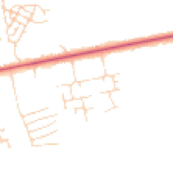 Daytime road noise heatmap for DN36 4ZQ