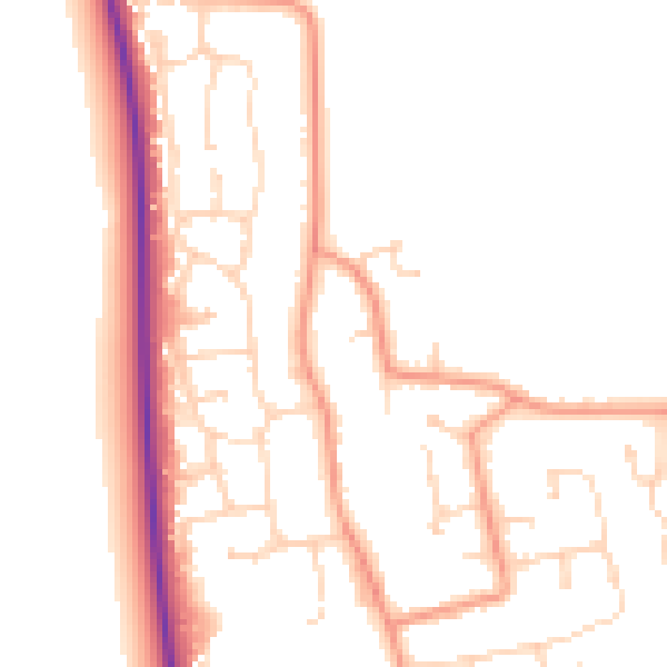 Daytime road noise heatmap for DN36 5AJ