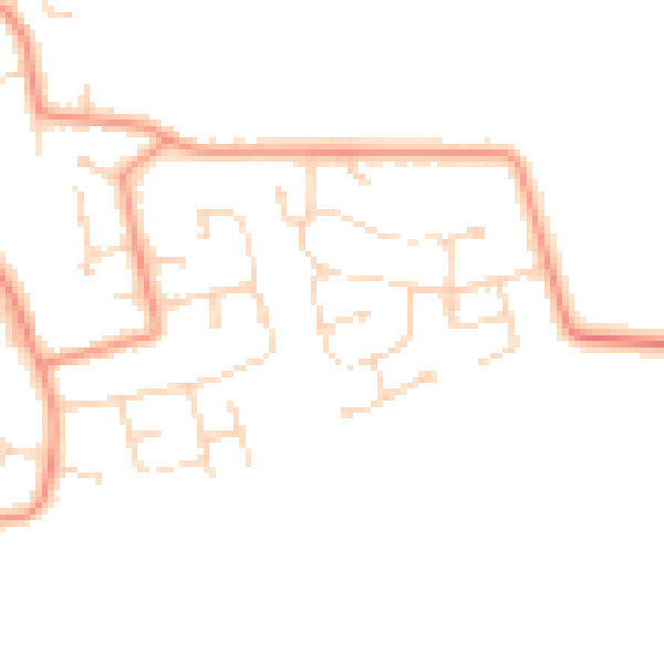 Daytime road noise heatmap for DN36 5BL