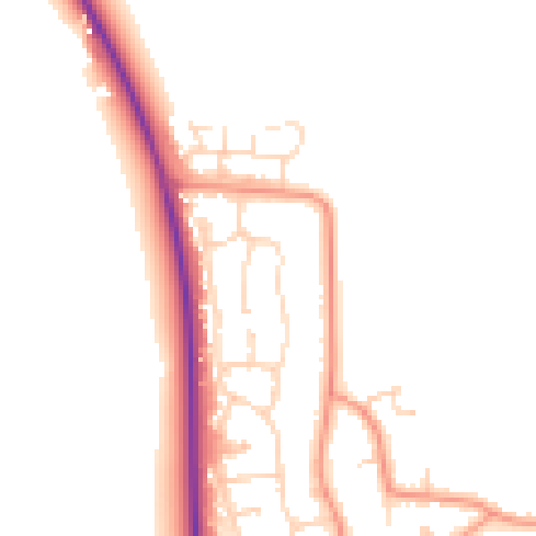 Daytime road noise heatmap for DN36 5DD