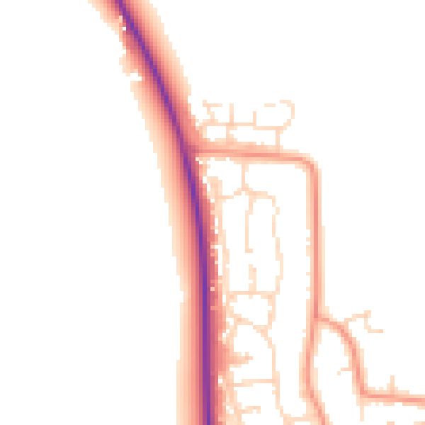 Daytime road noise heatmap for DN36 5DF