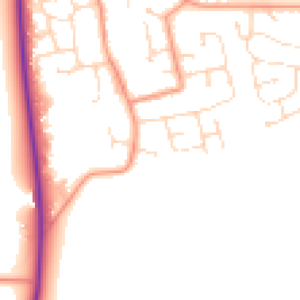 Daytime road noise heatmap for DN36 5DG