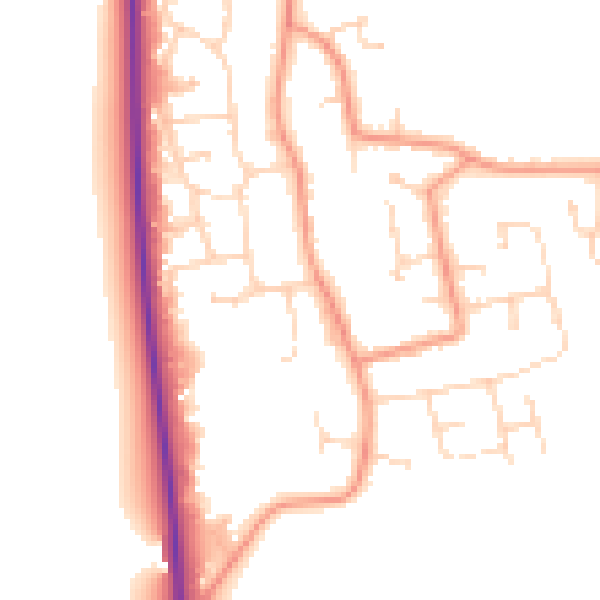 Daytime road noise heatmap for DN36 5EB