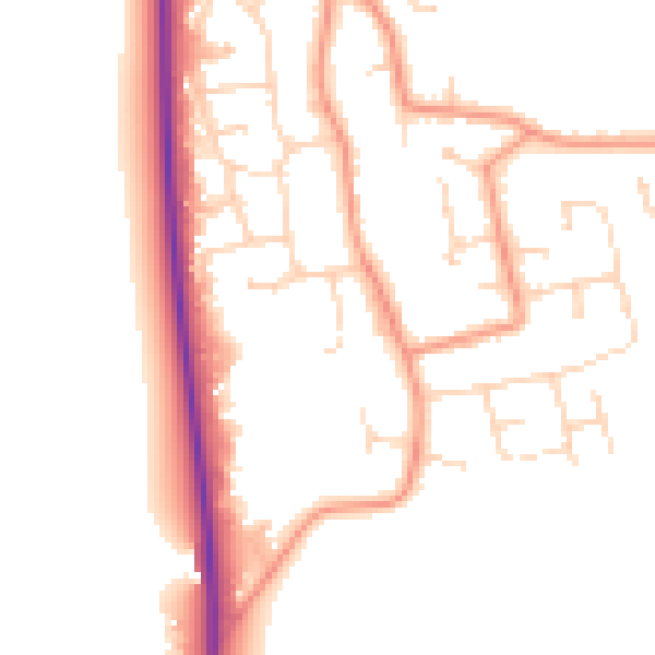 Daytime road noise heatmap for DN36 5ED