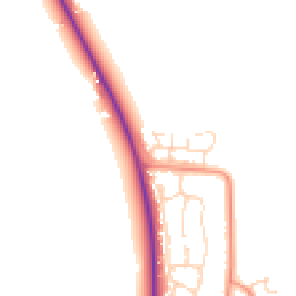 Daytime road noise heatmap for DN36 5FR