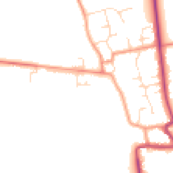 Daytime road noise heatmap for DN36 5FY