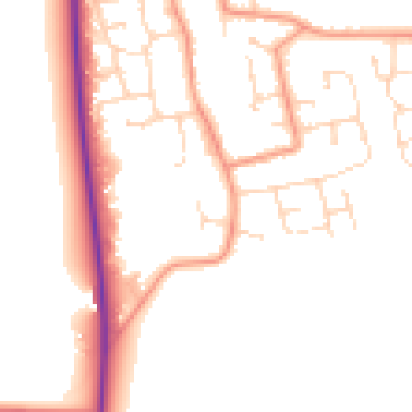 Daytime road noise heatmap for DN36 5HG