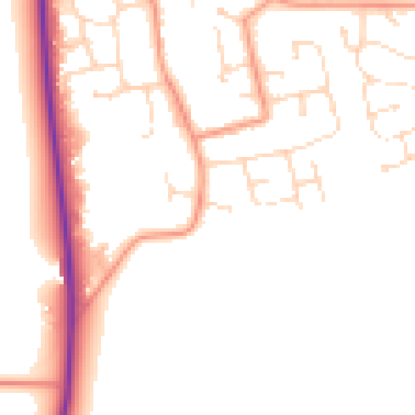 Daytime road noise heatmap for DN36 5HL