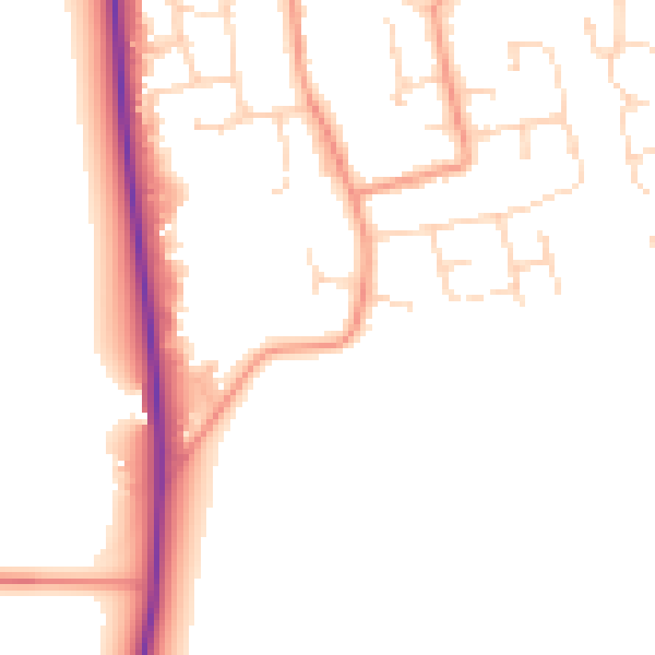 Daytime road noise heatmap for DN36 5HN