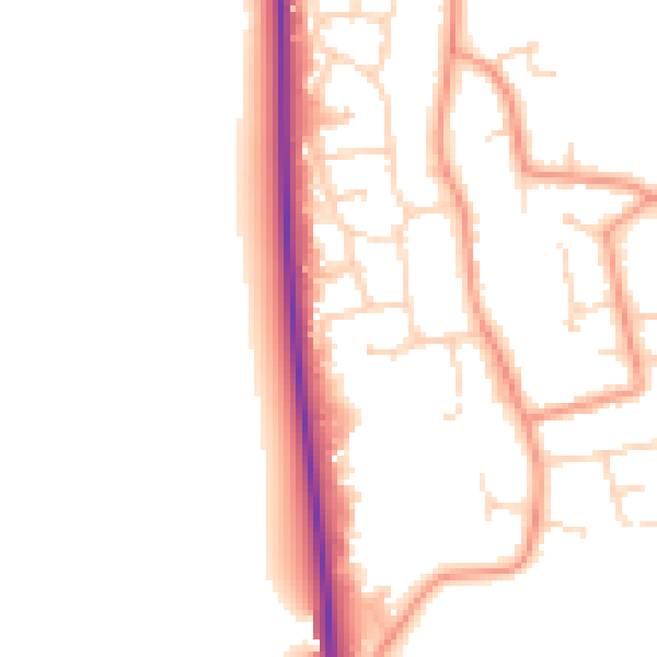 Daytime road noise heatmap for DN36 5HQ