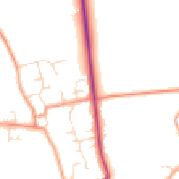 Daytime road noise heatmap for DN36 5LJ