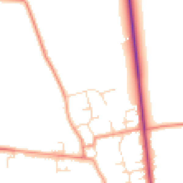 Daytime road noise heatmap for DN36 5LW